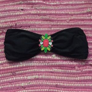 Strapless Black Swim Suit Top